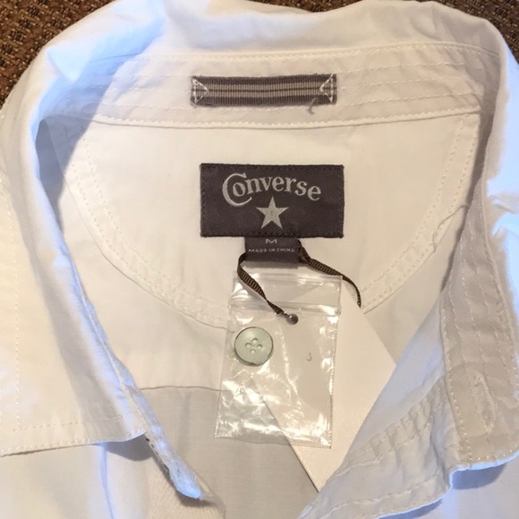 Converse cotton men’s button up white shirt - Picture 6 of 7